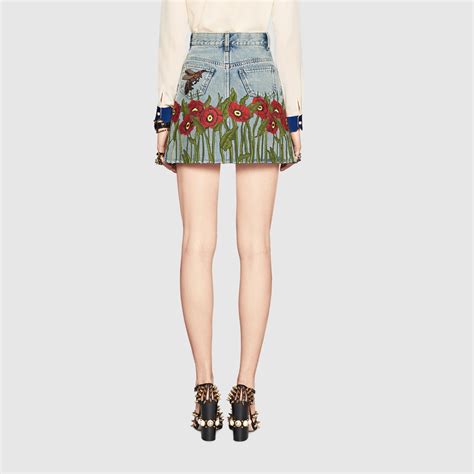 gucci denim skirt.